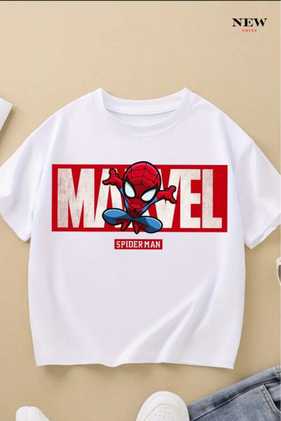 New Shine تي شيرت مارفل مطبوع للأطفال من الجنسين