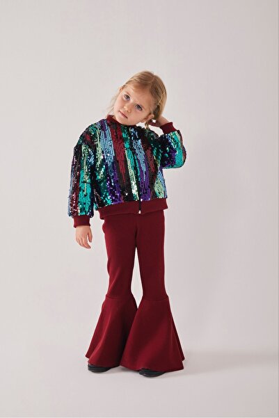 My Kids Wear Κοριτσίστικο εορταστικό σετ με παγιέτες και κολάν καμπάνα 12476