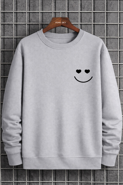 Pink Sky Swea tricou 1 Smile, unisex, supradimensionat, din bumbac, imprimat