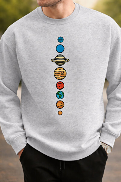 Pink Sky Hanorac unisex supradimensionat din bumbac imprimat tricou 1 Planete...