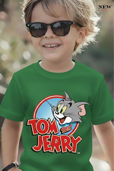 New Shine تي شيرت للأطفال مطبوع عليه توم وجيري للجنسين