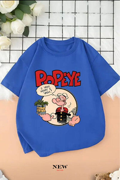 New Shine تي شيرت للأطفال مطبوع عليه بوباي للجنسين