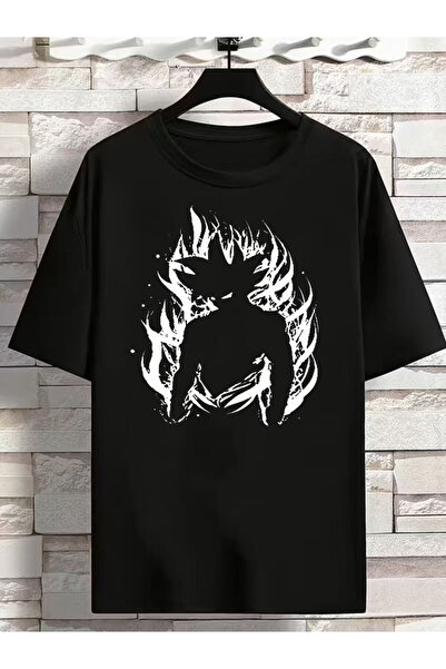 PENTHİLUS تي شيرت ياباني مانغا مطبوع - تي شيرت مطبوع للجنسين بتأثير اللهب