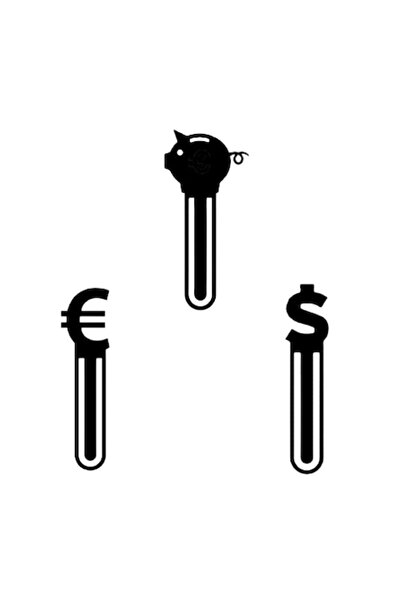 OEM Set de 3 semne de carte cu euro, dolar și pușculiță, cu imprimeu 3D, culo...