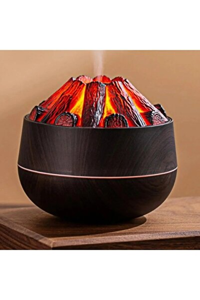 EN SİGA Ahşap Odun Ateşi Tasarımlı Hava Nemlendirici-Buhar Makinası-Aroma Dif...