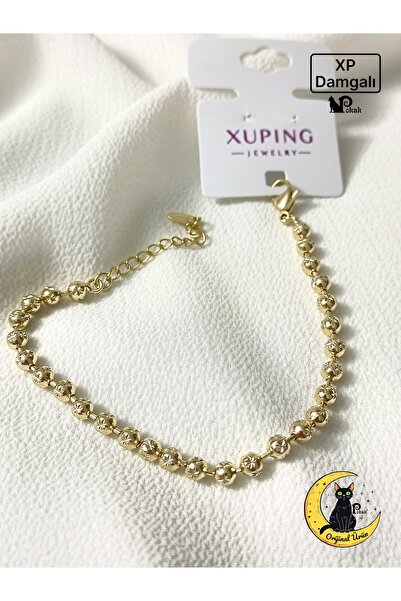 XUPING JEWELRY POKAK 14K Altın Kaplama Dorika Model Vip Kararmaz Kadın Bilekl...