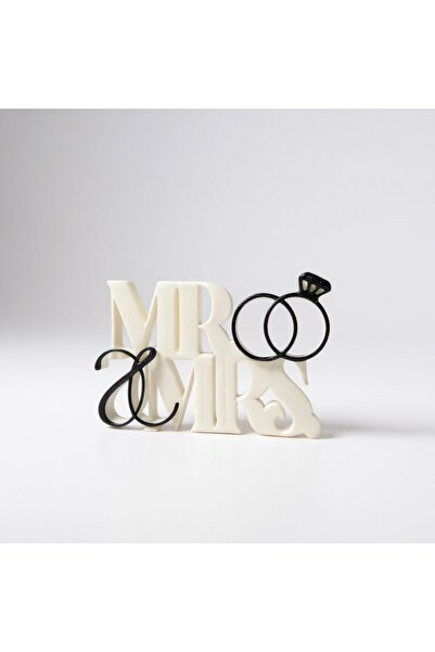 Dekor Nişan – Nikah – Düğün Hazırlığı MR & MRS Masa Üstü Dekoru (7 x 4,5 cm)