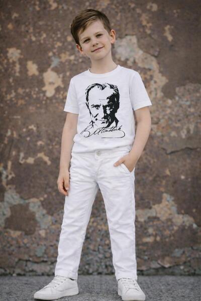 Kuraff Giyim Boys' Special Day April 23 October 29 Short Sleeve Top and Botto...