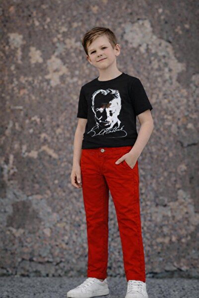 Kuraff Giyim Boys' Special Day April 23 October 29 Short Sleeve Top and Botto...