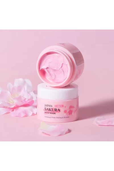 LAIKOU Japanese Sakura Clay Face Mask for Cleansing and Moisturizing 25g