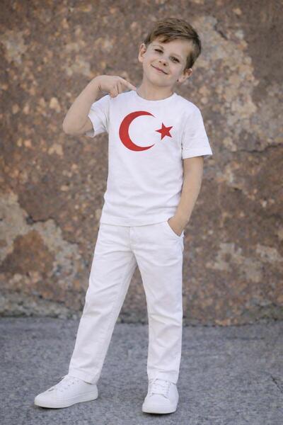 Kuraff Giyim Boys' Special Day April 23 October 29 Short Sleeve Top and Botto...