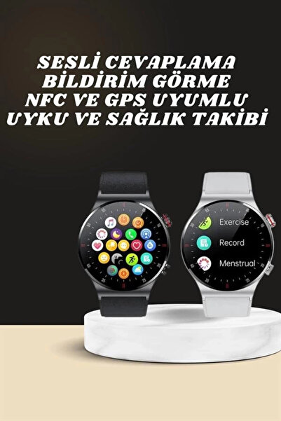 MegaSepet Mey İthalat® Akıllı Saat Amoled Ekran Bluetooth Bağlantılı Sesli Gö...