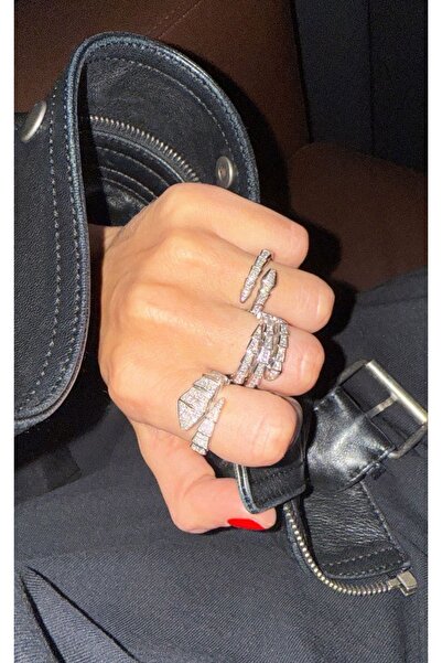 Finery by Nerrs Serpenti Stone Ring Silver (Adjustable According to Finger Si...