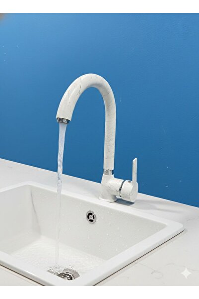 YAPI KALİTE Kitchen Sink Faucet Patterned White Color