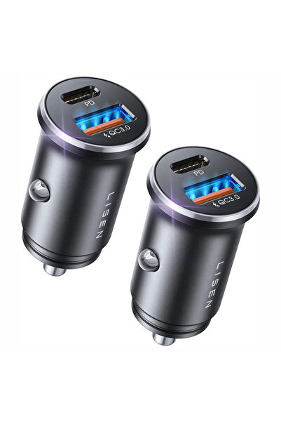 LISEN Car Charger USB, Type-C Lisen, 54W, Black