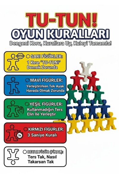 GRAUHAUS Tu-Tun! Balance Game - Family Game, Intelligence and Attention Enhancing Board Game, Kids & Adults Game Set