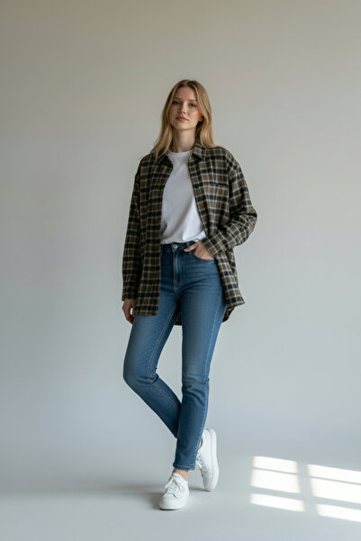 Nostos Algos Kahverengi Oduncu Dökümlü Gömlek