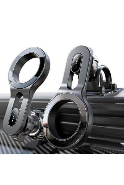 LISEN Suport magnetic pentru telefon auto Lisen, rotativ la 360°, negru