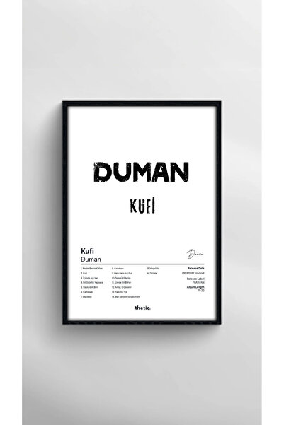 Thetic Duman - Kufi Albüm Koleksiyonu PREMIUM Spotify Çerçeveli Tablo!