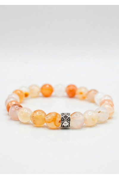MMİF Natural Agate Stone Bracelet 8mm for Women and Men - Effective for Prote...