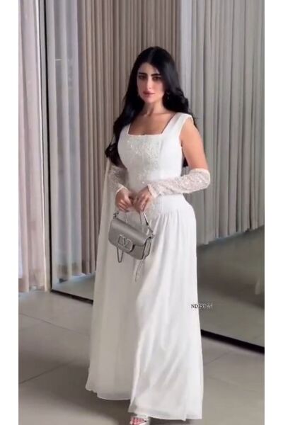 NALA FASHION ✨ A luxurious white dress with a royal touch ✨