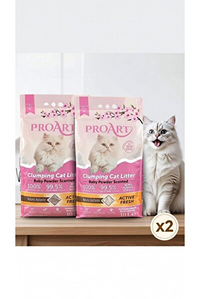 proart Doğal Topaklanan Baby Powder Kokulu Kedi Kumu Tozsuz 2x10L