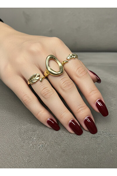 Elmosia Jewelry مجموعة خواتم متعددة قابلة للتعديل باللون الذهبي |   خاتم نسائ...