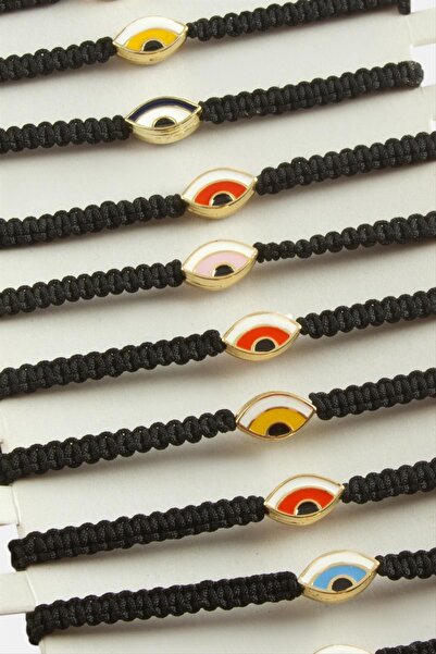 ZERO LAND Lvsqvr Oval Nazar Macrame (201106) Braided Bracelet-Black