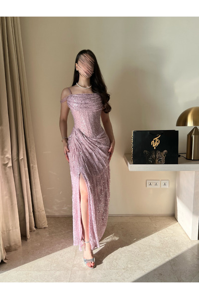 TURKIH Lavender Glow Embroidered Dress