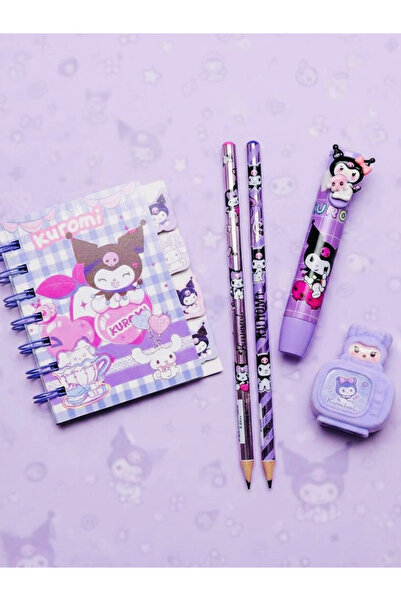 ÖZ OFİS Kuromi Başlangıç Seti - 2'li Kurşun Kalem - Not Defteri - Figürlü Sil...