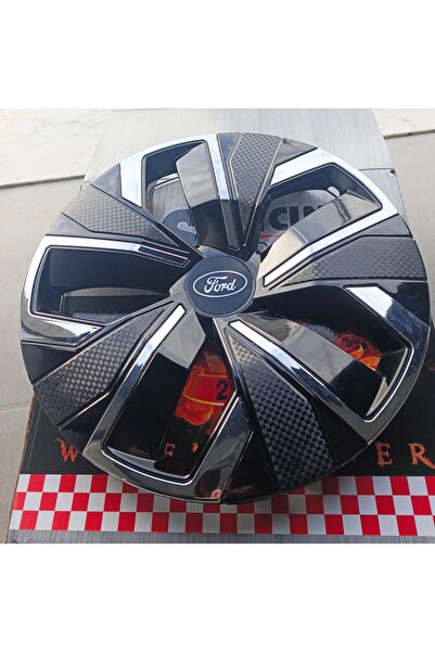 Universal Ford Fiesta uyumlu 14 inç Krom Çıtalı Jant Kapağı 4'lü Takım Amblem...