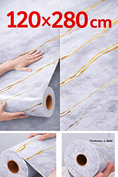 UKAB DEKOR 120x280 Cm Tek Parça Rulo Dekoratif Lüks Desen Kendinden Yapışkanl...