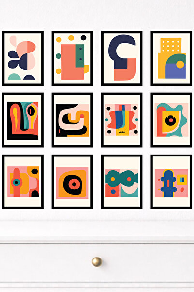 UNT 12-Piece Modern Wall Painting Set with Frame Appearance – 15X20 cm Mdf Uv...