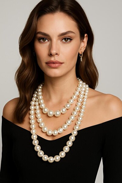HAZAL KAYA ATELIER White 3-Piece Pearl Women's Necklace