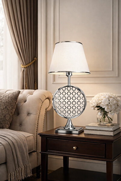 EvLight Eva Metal Embellished Luxury Chrome Lampshade