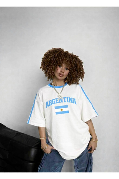 npLStore Vintage Argentina cu imprimeu Unisex supradimensionat tricou