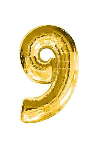 BenimMarifetlerim Number 9 Gold Foil Balloon 34 Inch 86 cm