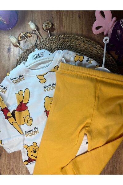 Winnie The Pooh Baskılı Erkek Bebek Takımı