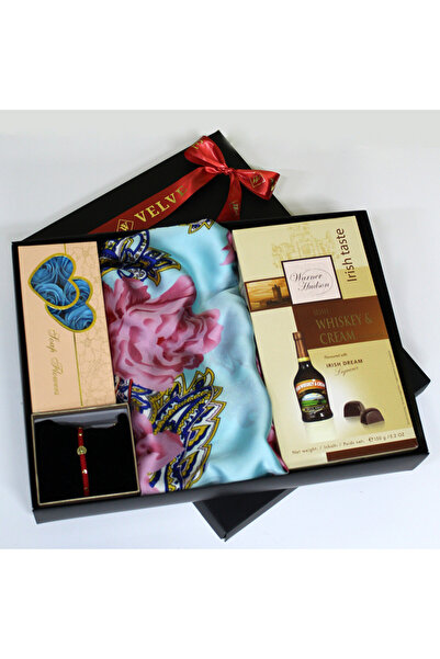 FashionForYou Pachet cadou pentru femei Irish Dream, cu eșarfă și 10 trandafi...