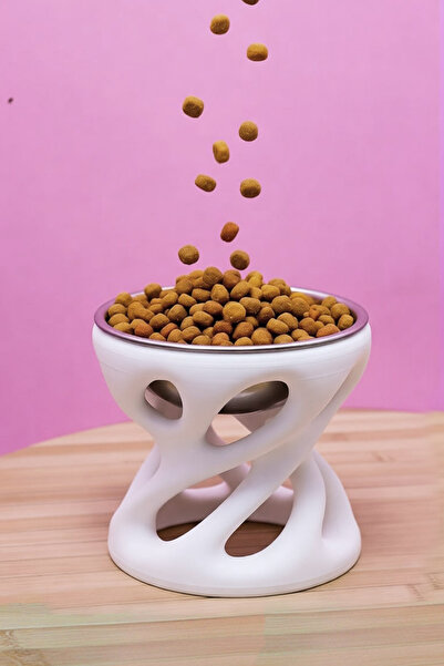 Vivie Tasarım Vivi Modern Organik Mama Kabı Standı | Kedi ve Köpek İçin Ergon...