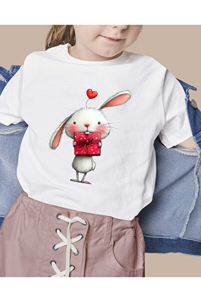 F17 Ajans Poklon pakovanje zeca Štampano 100% pamuk majica za devojčice sa ok...