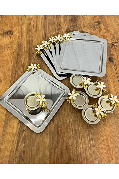 Maglor Luxury 12-Piece Square Presentation Set with Daisy Accessories - 6 Squ...