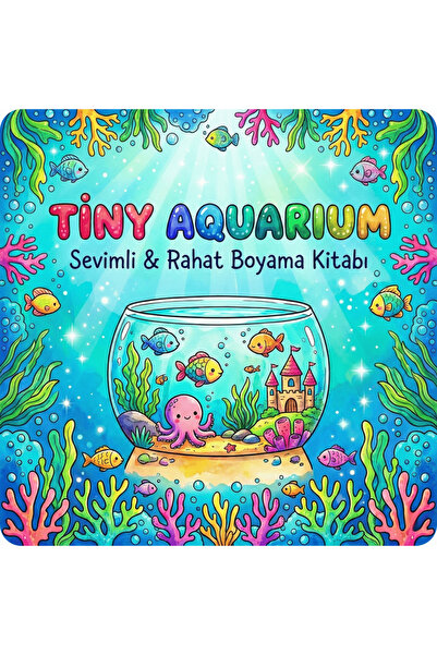M&H Coloring Tiny Aquarium - 21x21 cm Boyama Kitabı, Çocuk ve Yetişkinler için