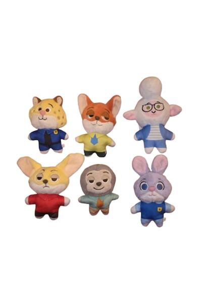 victiny Set of 6 Plush Keychain Toys, Zotopia 2, Multicolor, 10 cm