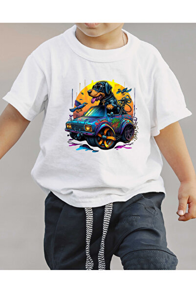 F17 Ajans Mašina za pse Štampano 100% pamuk Majica kratkih rukava za dečake