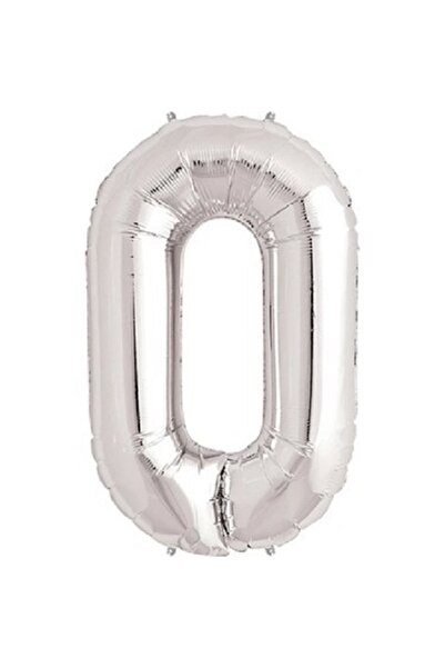 BenimMarifetlerim Number 0 Silver Foil Balloon 34 Inches 86 cm
