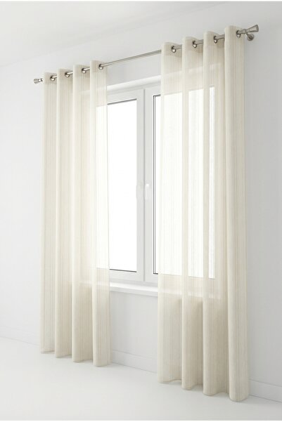 OEM Sheer curtain with ivory stripes, 140x240 cm, polyester, elegant for livi...
