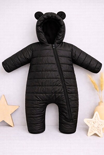 DeKuBaby Yeni Sezon Kapitone Tek Fermuarlı İç Astarı Polar, Kapüşonlu Bebek/Ç...