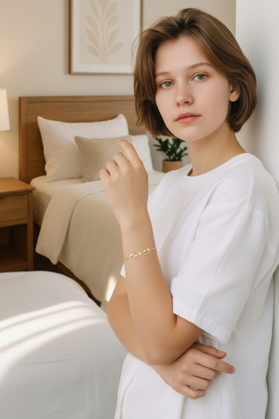 Atolye Ferda Steel Ataturk Signature Model Bracelet