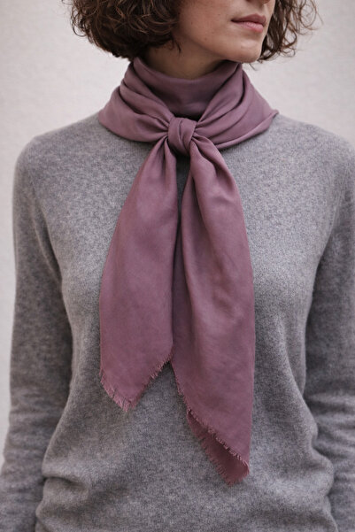 KRAFTELLA شال من الصوف بمظهر الحرير |   شال نسائي مربع الشكل،